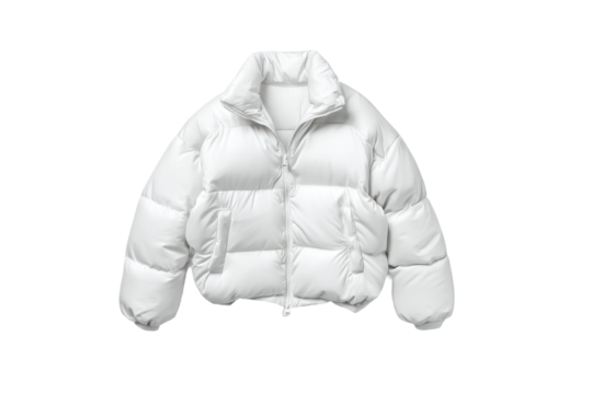 Close-up studio photography of stylish urban winter jacket