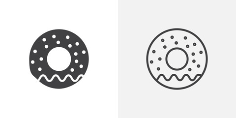 Donut icon set for ui designs on white background