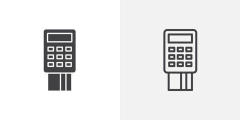 Card machine icon set for ui designs on white background