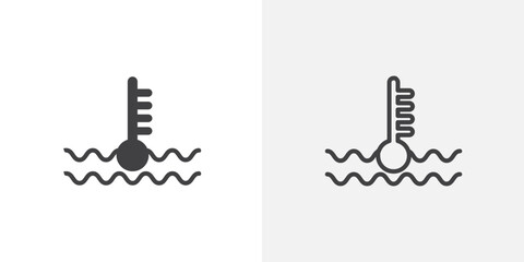 Car temperature icon set for ui designs on white background