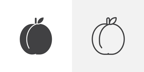 Apricot icon set for ui designs on white background