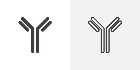 Antibody icon set for ui designs on white background