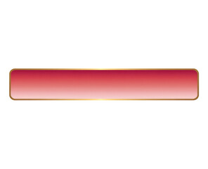 A horizontal rectangular button, deep crimson/rose red, with a gradient effect, framed by a thin gold border