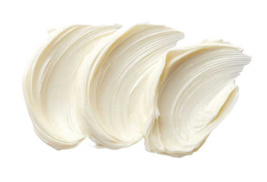Creamy, smooth, off-white substance in flowing, swirled strokes