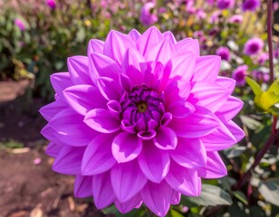 Fototapeta premium Close-up of a vibrant purple dahlia