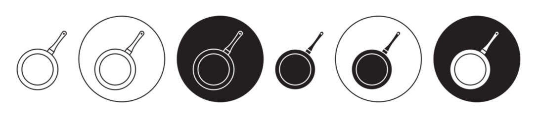 Frying pan Icon collection for ui on white background