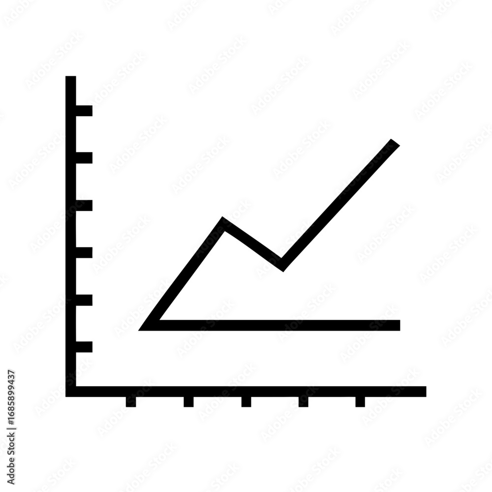 Poster stock market chart graph icon showing growth and decline in business and finance performance indicat