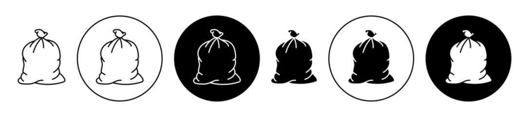 Trash bag Icon collection for ui on white background