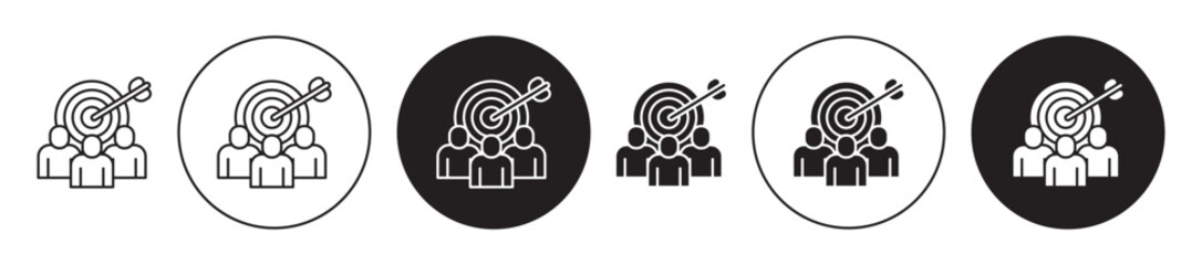 Target audience Icon collection for ui on white background