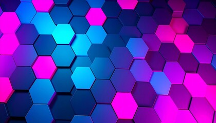 Abstract geometric pattern of vibrant hexagons