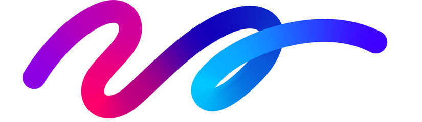 Abstract Gradient Color Line. 3D Wave Line Shape. Vector Spiral Rainbow Color Ribbon Isolated on a White Background.