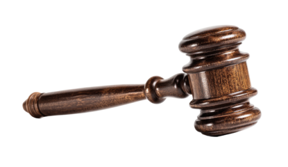 Close-up of a dark wooden gavel