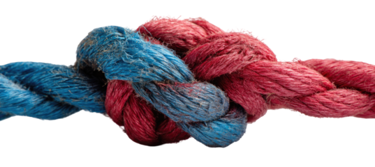 Knotted Rope in Red and Blue
