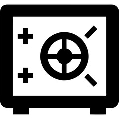 Fototapeta premium Vector icon of a vault door symbolizing security and protection