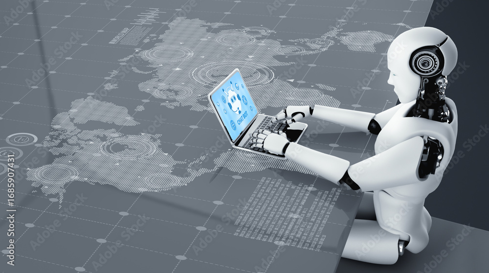 Fototapete chatbot software application for modish online business that automatically reply to customer questio