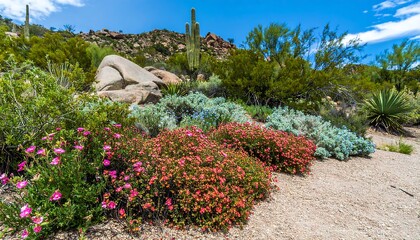 Desert garden vibrant blooms