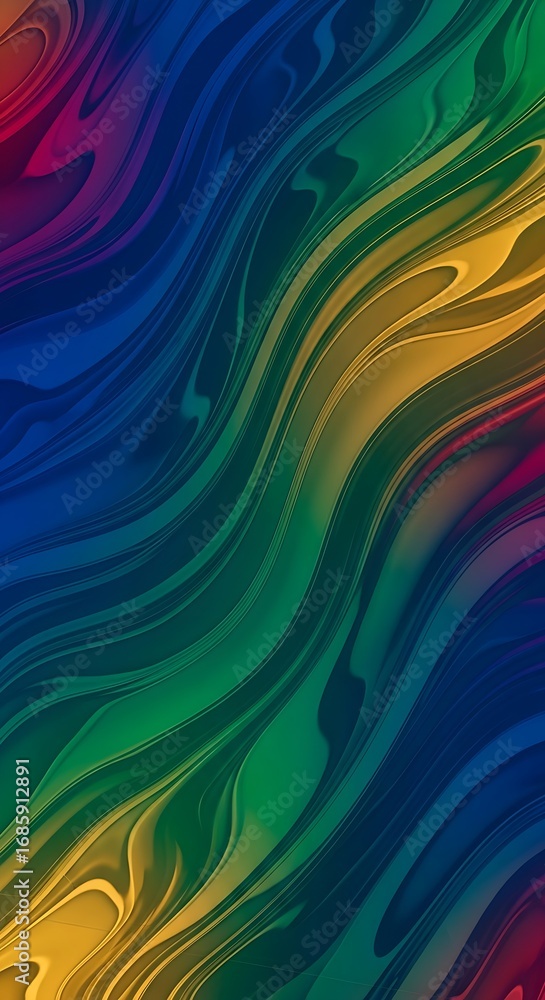 Poster abstract swirling rainbow colors with textured patterns and flowing lines