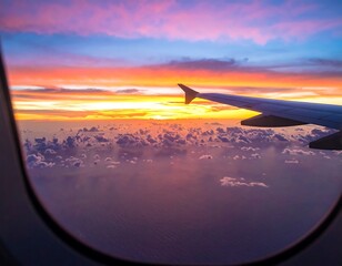 Aerial sunset view from airplane window (1)