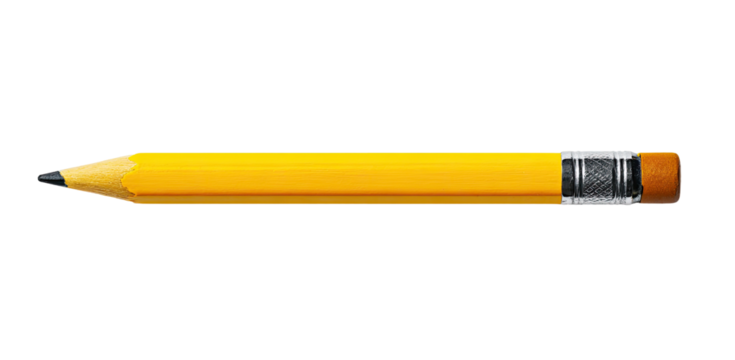 Horizontal yellow pencil on black background