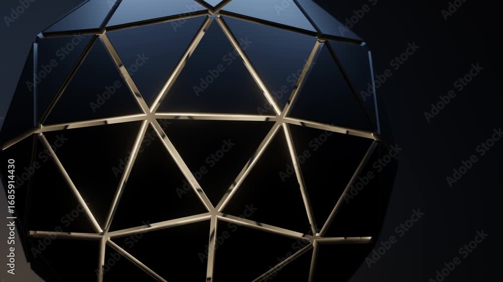 Aufkleber Abstract Geometric Sphere with Triangular Patterns looping animation