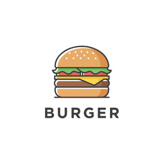 Burger vector minimalist logo design