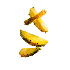 Pineapple Slices Fresh Juicy Fruit Pieces  Perfect for Recipes  Branding isolated on transparent background