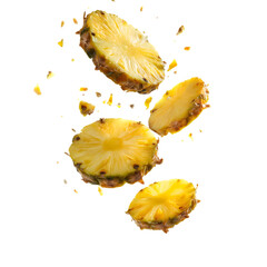Juicy Pineapple Slices Vibrant Tropical Fruit Photography for Food  Beverage Marketing isolated on transparent background
