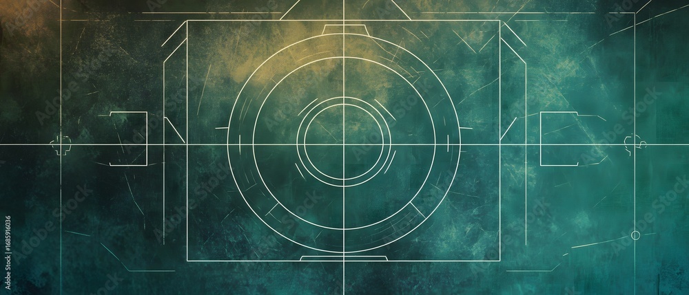 Poster an abstract design featuring a focus target overlaid on a colorful gradient background, perfect for 