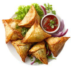 Crispy Samosas A Culinary Delight  Perfect for Menus  Food Blogs isolated on transparent background