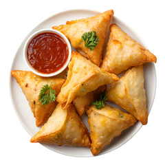 Crispy Samosas A Delicious Indian Snack  Recipe  Serving Ideas isolated on transparent background