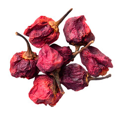 Pink Chili Peppers Dried Spice Culinary Ingredient Vibrant Color Gourmet Food Photography isolated on transparent background