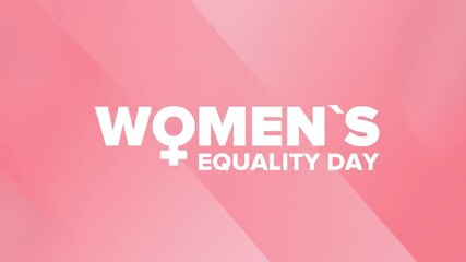 Womens equality day banner with a pink gradient background, celebrating the anniversary of womens right to vote and promoting gender equality and womens empowerment