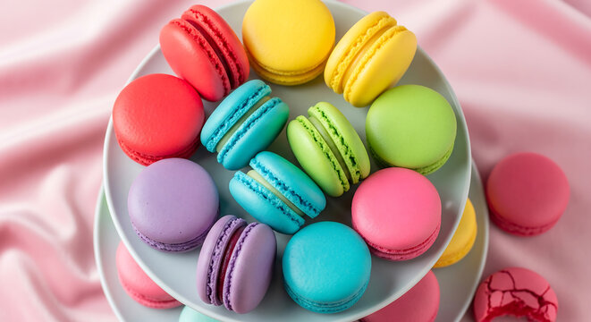 colorful easter macarrons