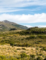 Obraz premium Patagonian Landscape Under Blue Sky