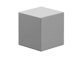 Simple gray rectangular prism geometric shape isolated on transparent background