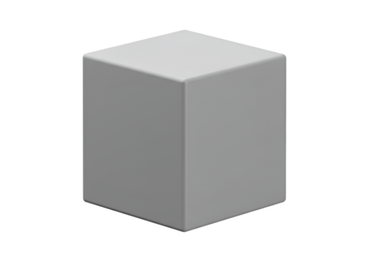 Simple gray rectangular prism geometric shape isolated on transparent background - Powered by Adobe