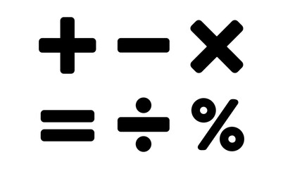 Obraz premium Basic mathematical symbols in bold minimalist design