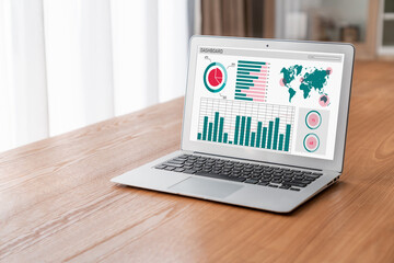 Business data dashboard provide modish business intelligence analytic for marketing strategy planning
