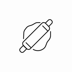 dough rolling pin icon sign vector