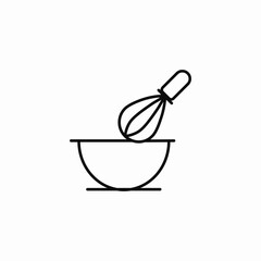 mixing bowl icon sign vector