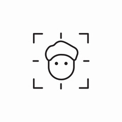 portrait face scan icon sign vector