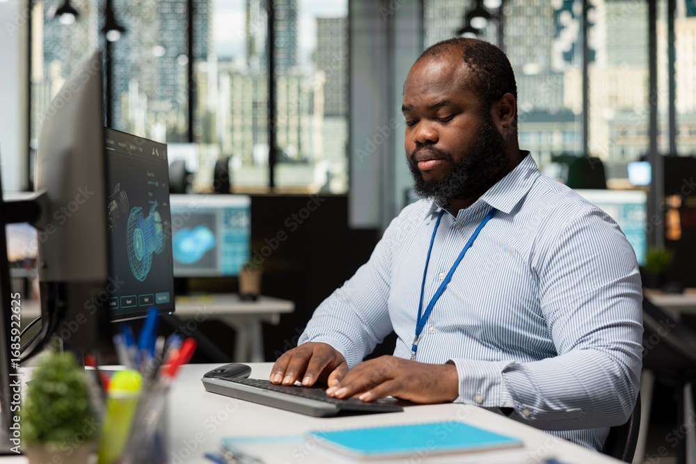 Poster cad engineer uses software in office to upgrade turbine, boosting power output and reducing carbon f