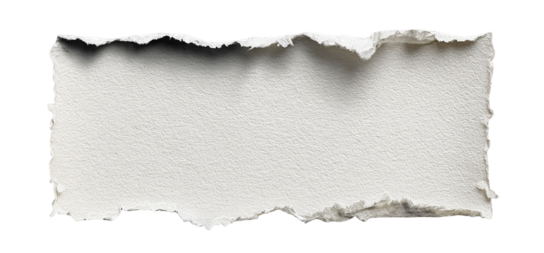 Ripped off piece of white paper