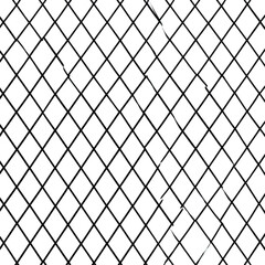 Fototapeta premium Dark, close-up view of a diamond-shaped metal grid fence. Fine, scattered specks of light color are visible against the dark background