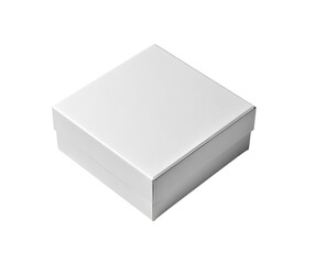 Blank white square gift box, top-down view