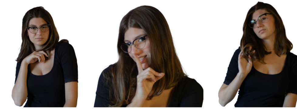 Teenager wearing glasses with various gestures, transparent background, isolated stock photo for advertising and modern design - Powered by Adobe