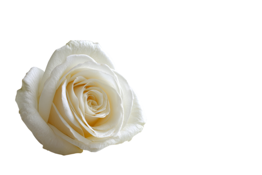 Close-up of a single, creamy-white rose against a black background.  The rose's delicate petals are visible, showcasing a soft,  rounded form