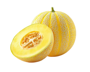 Fresh cantaloupe, whole and halved (1)