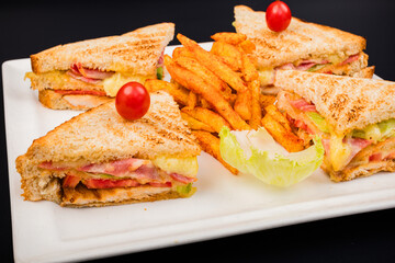 sandwich with chicken and vegetables