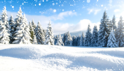 Obraz premium Peaceful Snowy Forest in Winter